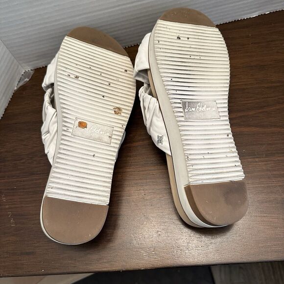 Sam Edelman Aida White Leather slip on sandal criss cross scrunchie Slides 9 M - Picture 5 of 7